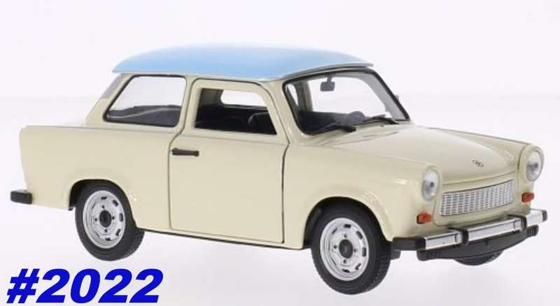 Trabant 601 1964 beige+light blue 1/24 Welly NEW+boxed  #2022 instant wheels