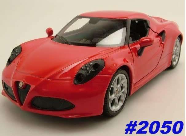 Alfa Romeo 4C 2014  red-metallic 1/24 Motormax NEW+boxed  #2050 instant wheels