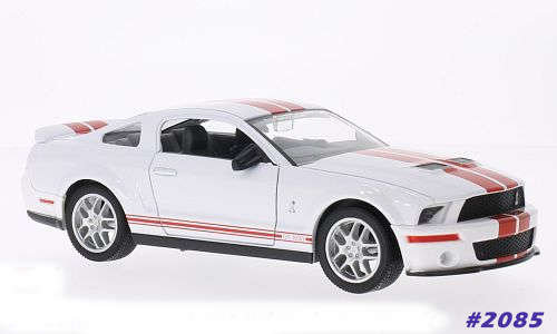 Shelby GT500 2007 white+red stripes 1/24 Road Signature NEW  #2085 instant wheels