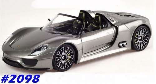 Porsche 918 Spyder 2013 silver 1/24 Welly NEW+boxed  #2098 instant wheels