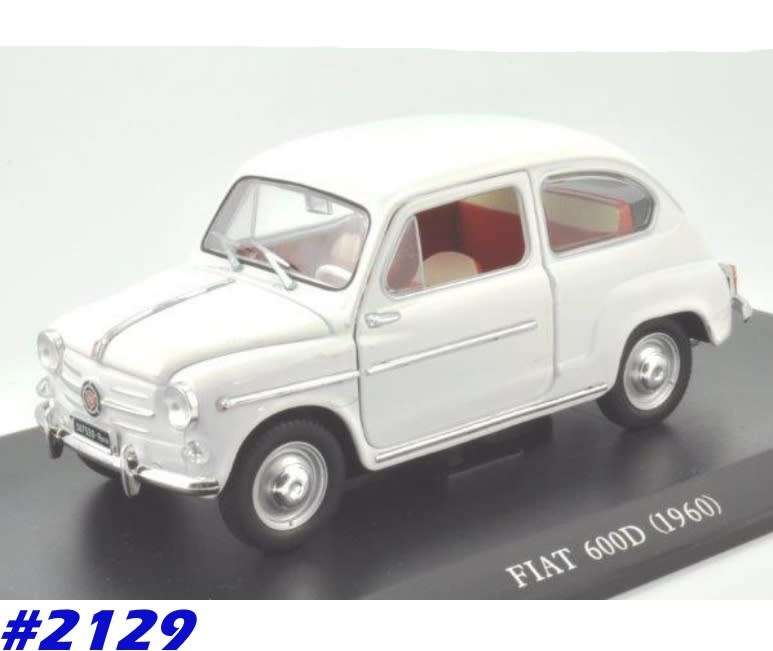 Fiat 600D 1960 white 1/24 IXO NEWinShowcase  #2129 instant wheels