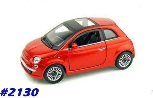 Fiat 500 2007 dk.orange-metallic 1/24 Bburago NEW+boxed  #2130 instant wheels