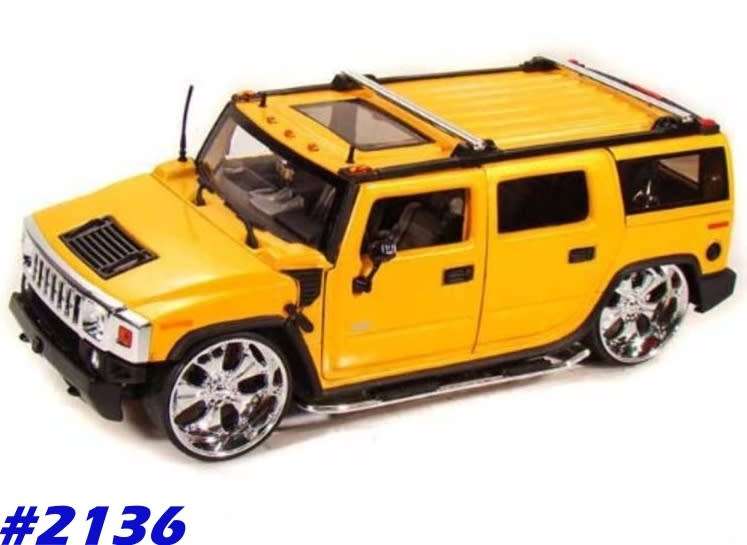 Hummer H2 Custom SUV 2009 yellow 1/24 Jada NEW+boxed  #2136 instant wheels