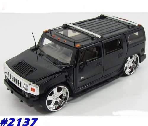 Hummer H2 Custom SUV 2009 black 1/24 Jada NEW+boxed  #2137 instant wheels