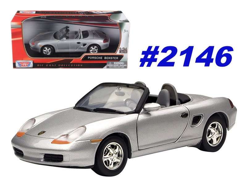 Porsche Boxter (986) Roadster 2002 silver 1/24 Motormax NEW+boxed  #2146 instant wheels