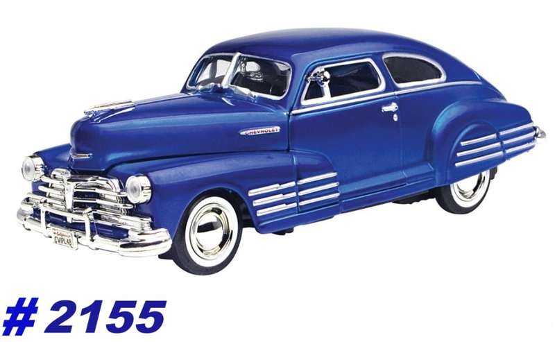 Chevrolet Aerosedan Fleetline 1948 blue 1/24 Motormax NEW+boxed  #2155 instant wheels