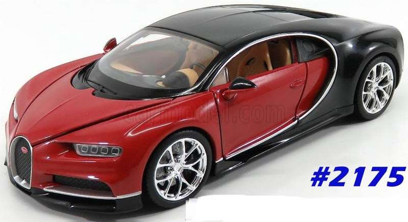 Bugatti-Chiron Le Patron 2016 red+black 1:24 Welly NEW+boxed  #2175 instant wheels