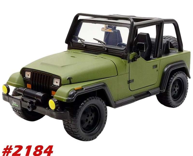 Jeep Wrangler 1992 (open) matte-green 1/24 Jada NEW+boxed  #2184 instant wheels