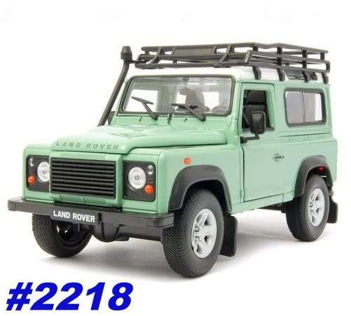 Land Rover Defender swb 1980 green/white +roof-rack 1/24 NEW+boxed  #2218 instant wheels