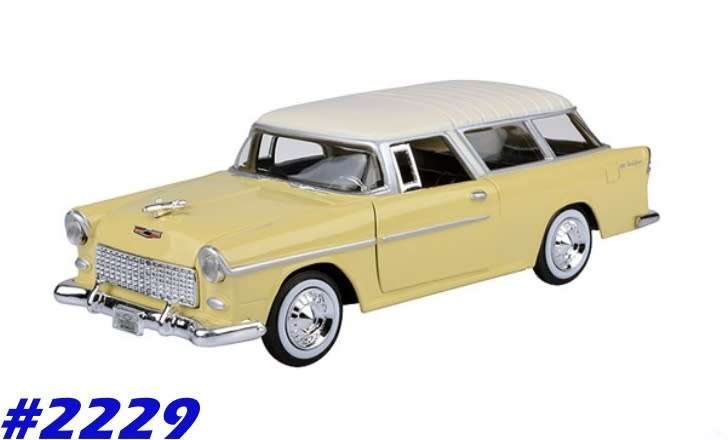 Chevrolet Bel Air Nomad 1955 lt. yellow 1/24 Motormax NEW+boxed  #2229 instant wheels