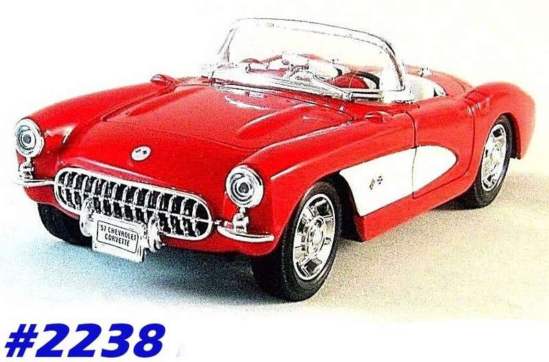 Chevrolet Corvette 1957 red+white 1:24 Welly NEW+boxed  #2238 instant wheels