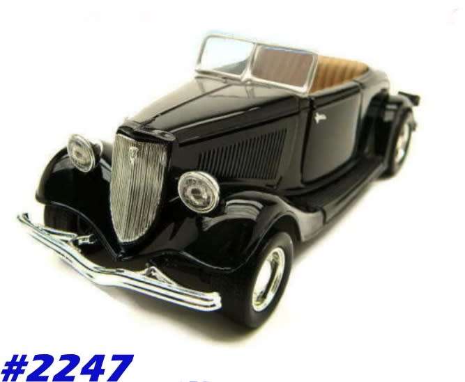 Ford 1934 Coupe open Roadster black 1/24 Motormax NEW+boxed  #2247 instant wheels