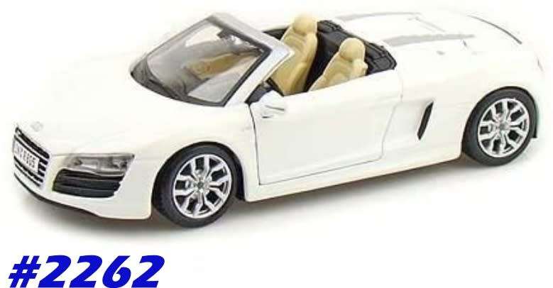 Audi R8 Spyder 2016 white 1/24 Maisto NEW+boxed  #2262 instant wheels