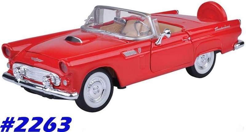 Ford Thunderbird conv. 1956 red 1/24 MotorMax NEW+boxed  #2263 instant wheels