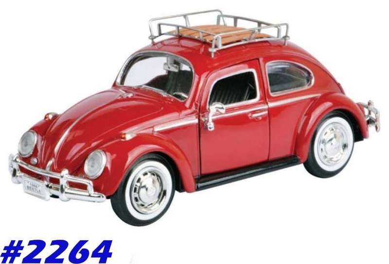 Volkswagen Beetle 1966 red 1/24 MotorMax NEW+boxed  #2264 instant wheels