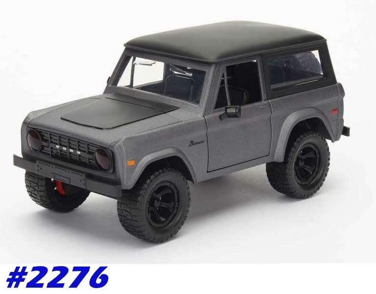 Ford Bronco 1973 matte grey+black 1/24 Jada NEW+boxed  #2276 instant wheels