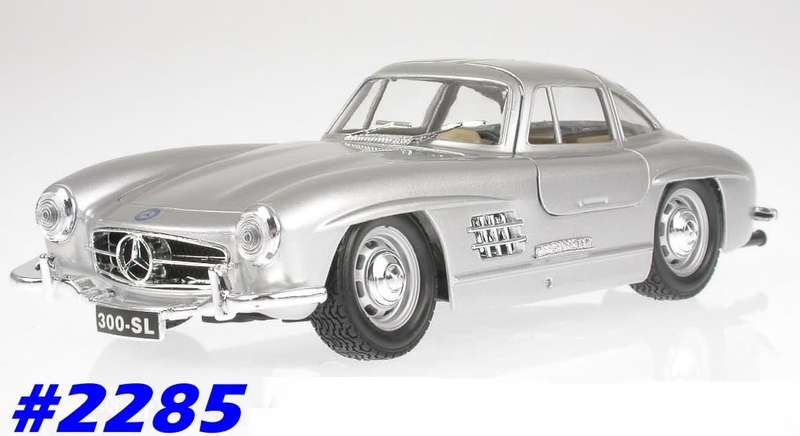 Mercedes-Benz 300 SL 1954 silver GULLWING 1/24 Bburago NEW+boxed  #2285 instant wheels
