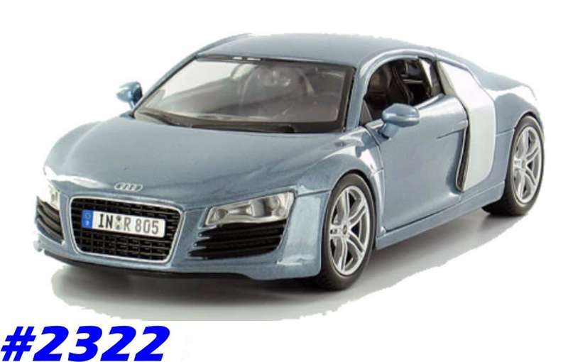 Audi R8 Coupe 2009 lt.blue-met 1/24 Maisto NEW+reblistered  #2322 instant wheels