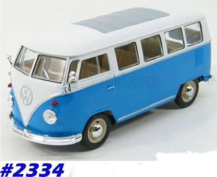 Volkswagen T1 Kombibus 1962 lt.blue+white 1:24 Welly NEW+boxed  #2334 instant wheels