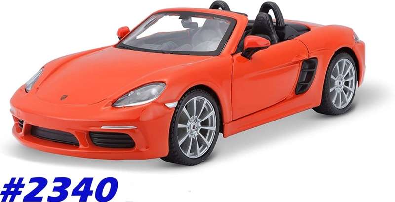 Porsche 718 Boxster (982) 2016 lava-orange 1:24 Bburago NEW+boxed  #2340 instant wheels