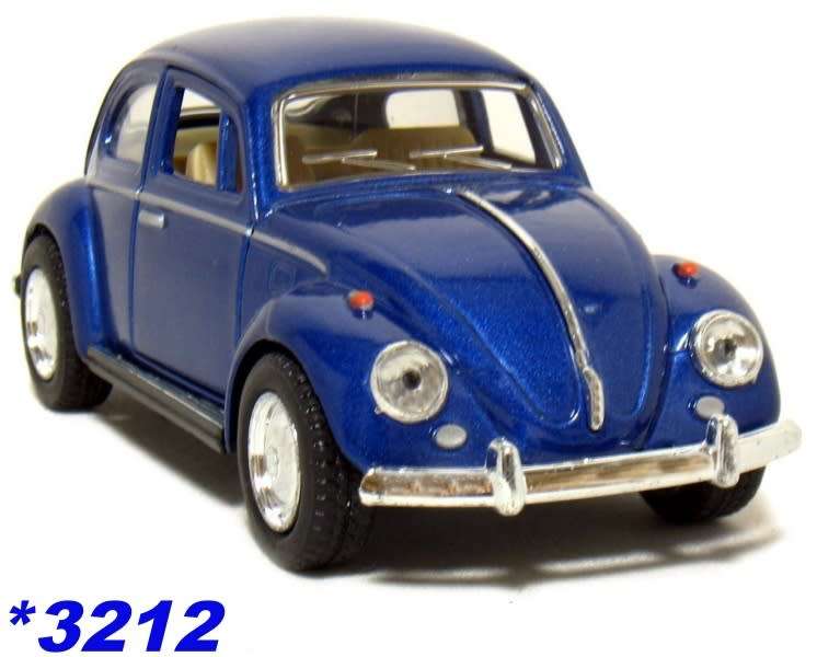 Volkswagen Beetle (classical) 1967 blue-met 1/32 (130 mm/5`) Kinsmart NEW+boxed *3212 instant wheels
