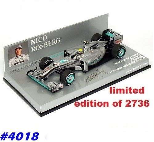 Mercedes GP MGP W01 #4 Petronas ROS 2010 1/43 Minichamps NEWinBOX  #4018 instant wheels