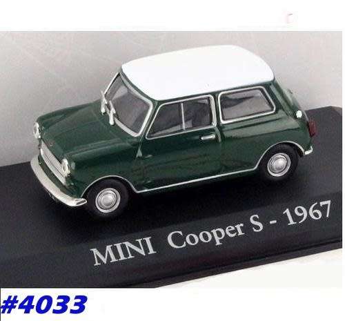Mini Cooper S 1967 green/white roof 1/43 IXO NEWinBlister  #4033 instant wheels