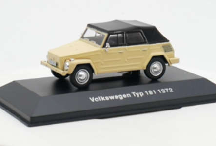 Volkswagen Type 181 Kuebelwagen 1969-1980 beige, canvas top 1/43 IXO NEW+boxed #6025 instant wheels