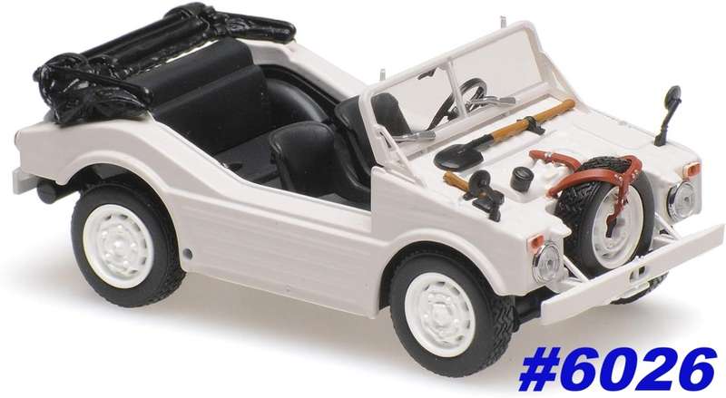 Porsche 597 Jagdwagen (Hunting Car) 1954 white 1/43 Maxichamps NEW+boxed #6026 instant wheels