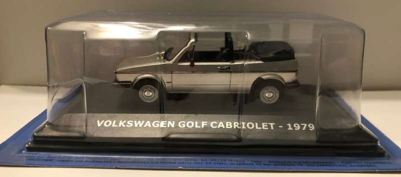 Volkswagen Golf 1 GLS Cabriolet 1979 silver 1/43 IXO/Hachette NEW #6033 instant wheels