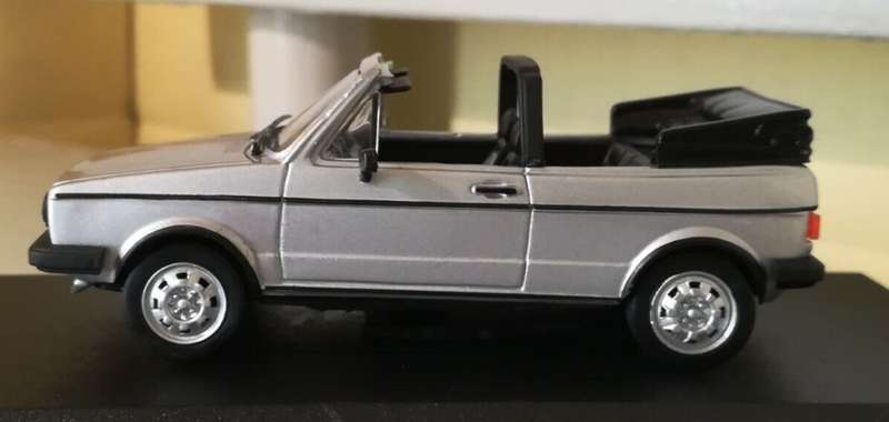 Volkswagen Golf 1 GLS Cabriolet 1979 silver 1/43 IXO/Hachette NEW #6033 instant wheels
