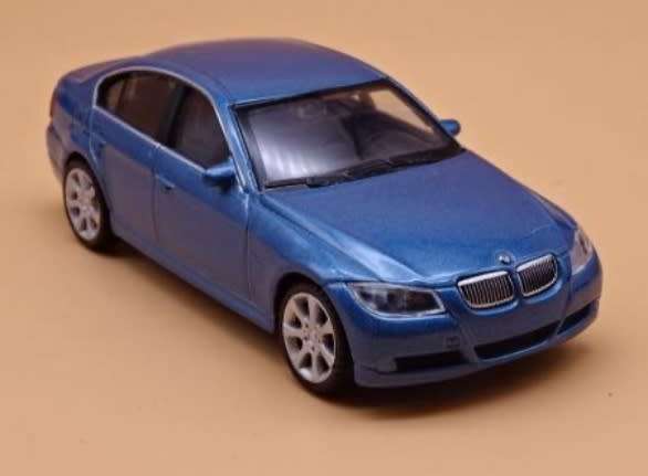 BMW 330i E90 2005 blue 1/43 Welly NEW+boxed #6040 instant wheels