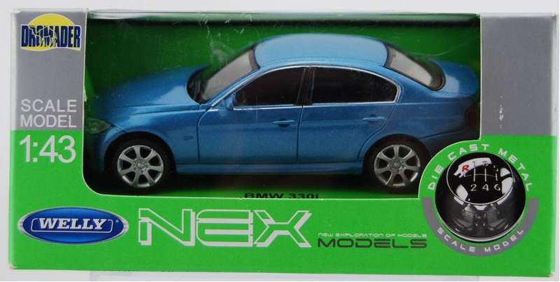 BMW 330i E90 2005 blue 1/43 Welly NEW+boxed #6040 instant wheels