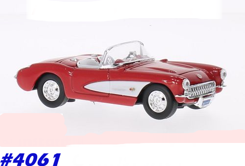 Chevrolet Corvette red+white 1957 1/43 RoadSignature NEW+boxed  #4061 instant wheels