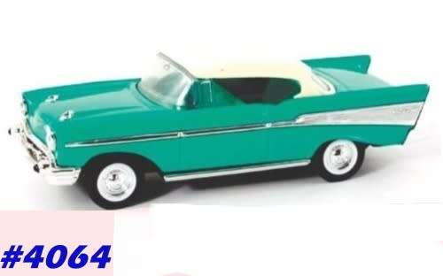 Chevrolet Bel Air 1957 green+white 1/43 RoadSignature NEW+boxed  #4064 instant wheels