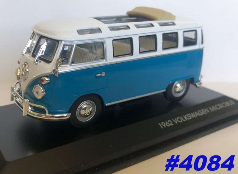 Volkswagen T1 SambaBus openroof 1962 blue+white 1/43 RoadSignature NEW+boxed  #4084 instant wheels