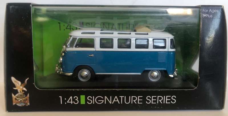 Volkswagen T1 SambaBus openroof 1962 blue+white 1/43 RoadSignature NEW+boxed  #4084 instant wheels