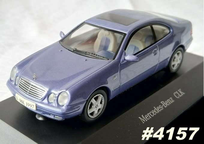 Mercedes-Benz CLK Coupe (C208) 1998 blue 1/43 Herpa NEW+boxed  #4157 instant wheels