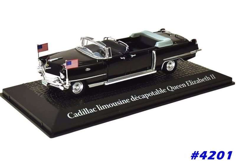 Cadillac Limo 1956 open Ike Eisenhauer+QE.2 black 1/43 Norev NEW+boxed  #4201 instant wheels