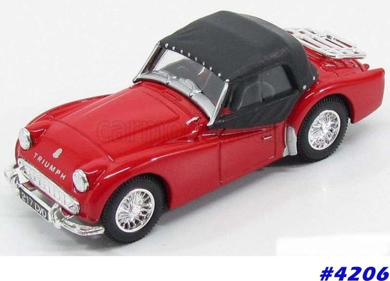 Triumph TR 3 convertible 1955 red 1/43 Corgi NEW+boxed  #4206 instant wheels