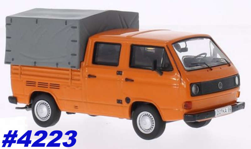 Volkswagen T3a 1983 dblecab orange 1/43 PremiumClassiXX NEW+boxed  #4223 instant wheels