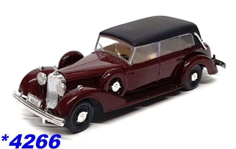 Mercedes-Benz Grande 770 (W07-W150) Pullman 1938 dkred+black 1:43 RIO NEW+boxed *4266 instant wheels