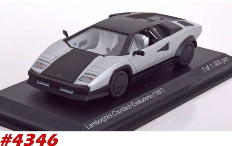 Lamborghini Countach Evoluzione 1987 silver 1/43 Whitebox NEW+boxed #4346 instant wheels