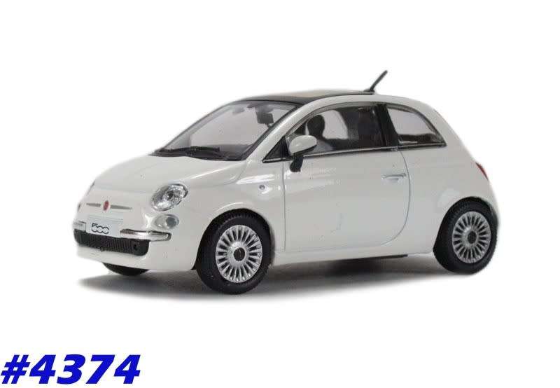 Fiat 500 Nuova glass roof 2010 white 1/43 Hongwell NEW+boxed   #4374 instant wheels