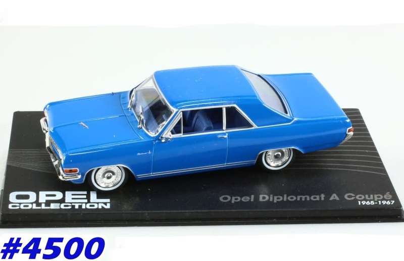 Opel Diplomat A Coupe 1965/67 blue 1/43 IXO NEW+boxed  #4500 instant wheels