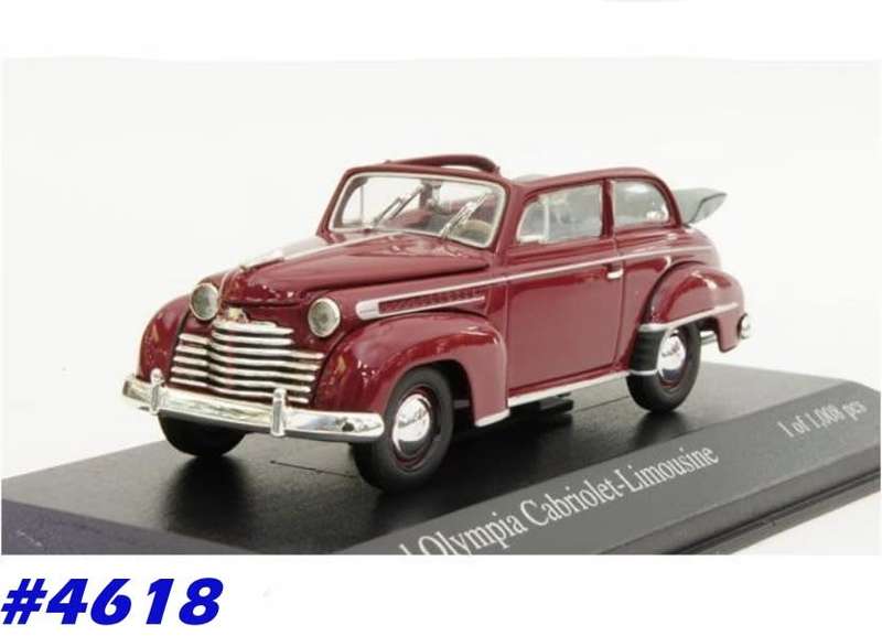 Opel Olympia Cabriolet Limousine 1951 red 1/43 IXO NEW+boxed  #4618 instant wheels