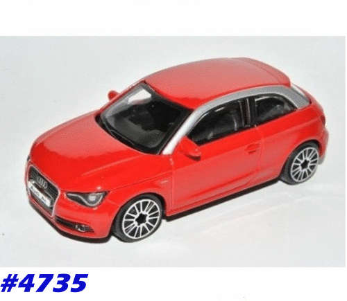 Audi A1 (8X) 2014 red 1/43 Bburago NEW+boxed  #4735 instant wheels