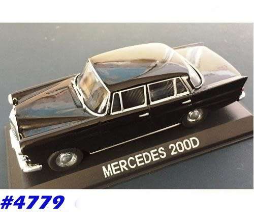 Mercedes-Benz 200D 1961 black 1/43 IXO NEW+boxed  #4779 instant wheels