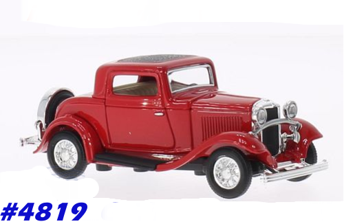 Ford 3-window Coupe 1932 red 1/43 RoadSignature NEW+Boxed  #4819 instant wheels