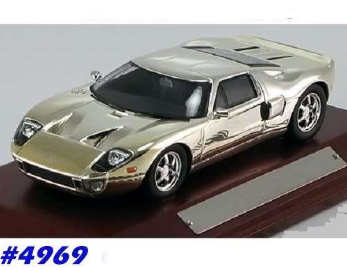 Ford GT 40 2004 1/43 IXO Chrome Collection NEW+boxed  #4969 instant wheels